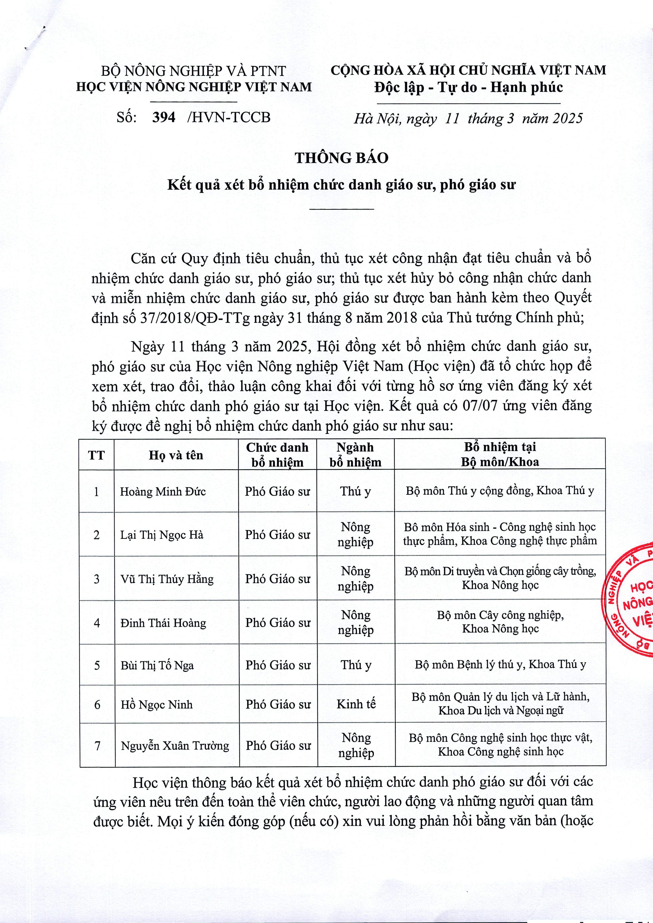 2025 03 11 so 394 tb kq xet bo nhiem chuc danh gs pgs1