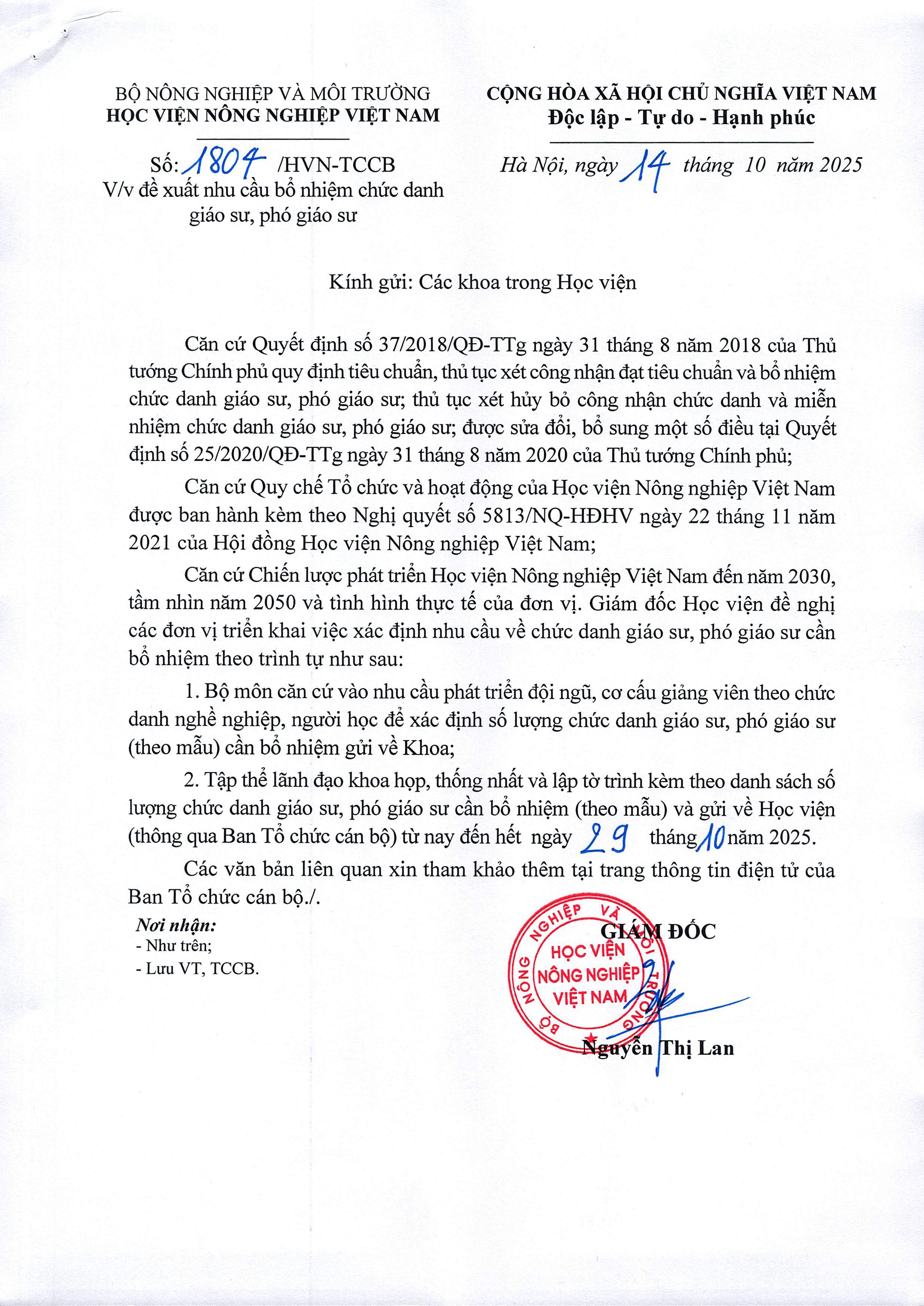 2025 10 14 so 1804 cv gui don vi dang ky nhu cau bo nhiem chuc danh gs pgs