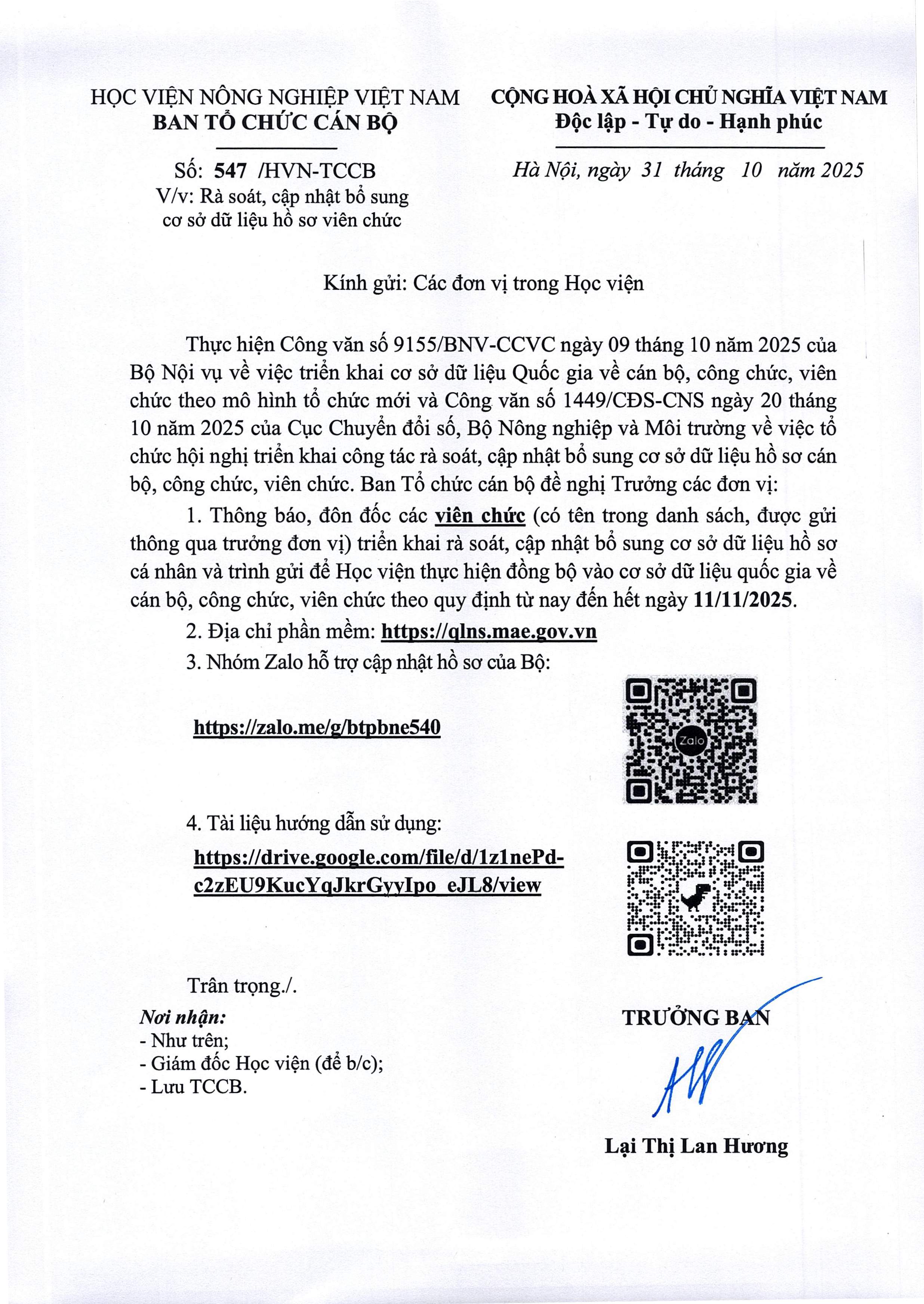 2025 10 31 so 547 cv ve cap nhat du lieu cbccvc