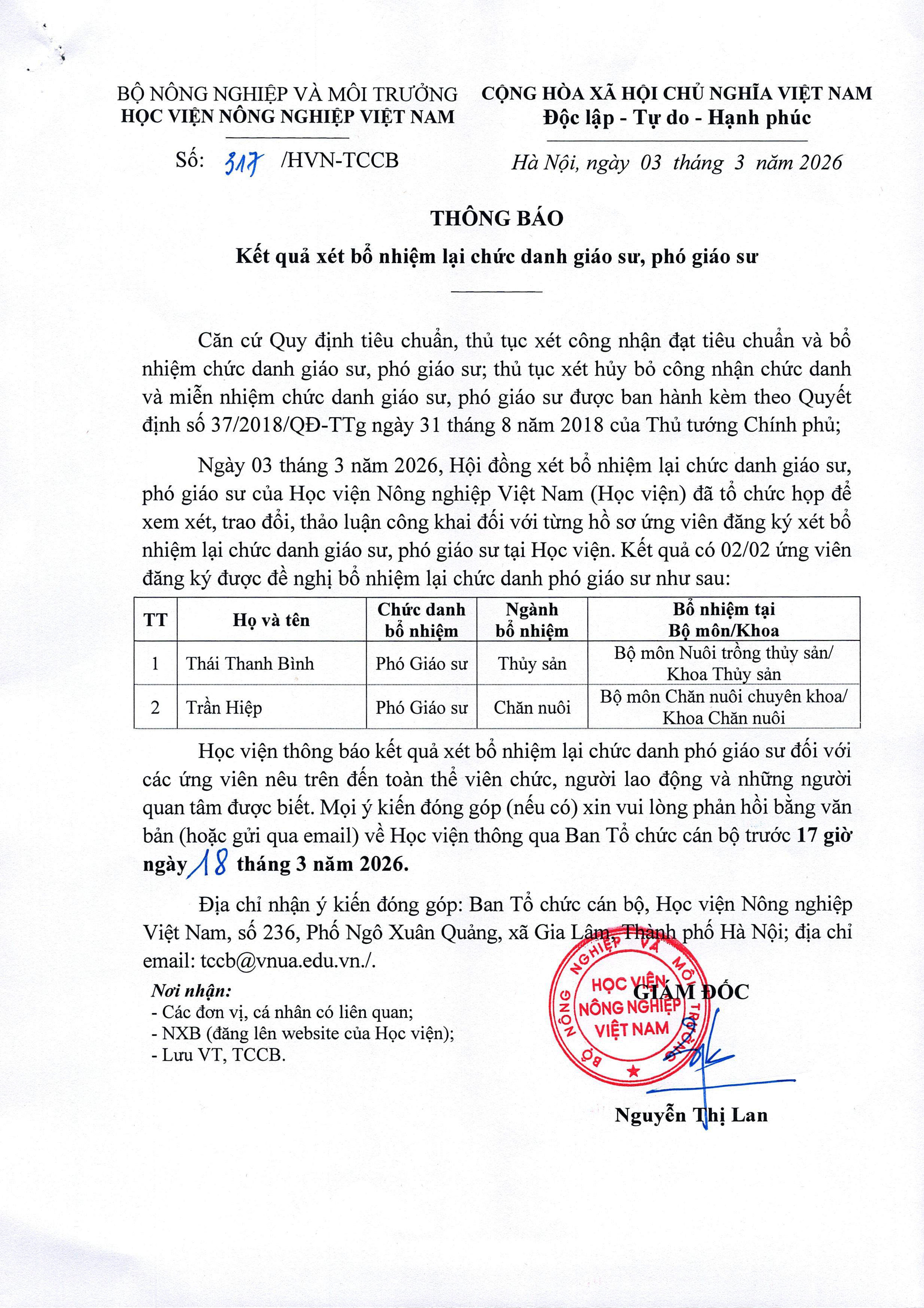 2026 03 03 so 317 tb kq xet bo nhiem lai chuc danh gs pgs 2026